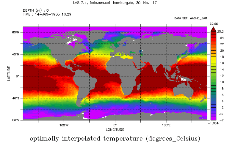 WOCE/Argo Global Hydrographic Climatology Temperature