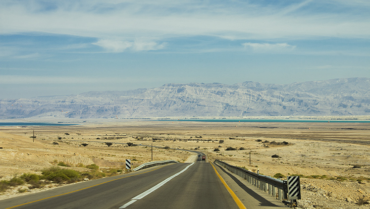Blick von Ein Bokek nach Jordanien
