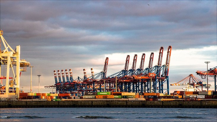 Hamburger Hafen am Abend, Hafenkrähne