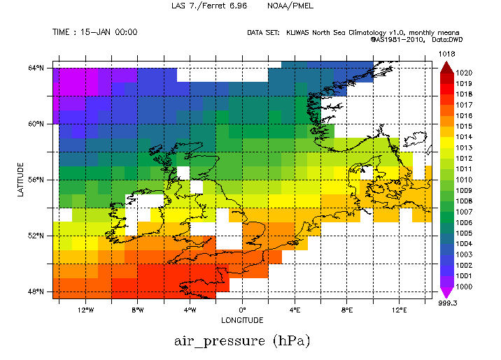 KNSC 30-year-means air pressure 1981-2010