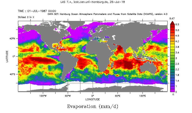 HOAPS Evaporation 1-July-1987