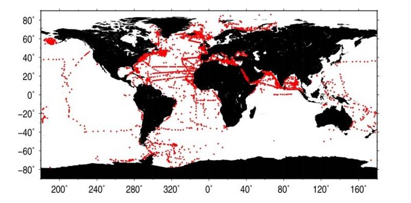 7391 historical hydrographic profiles digitized from station sheets by the German Hydrographic Agency