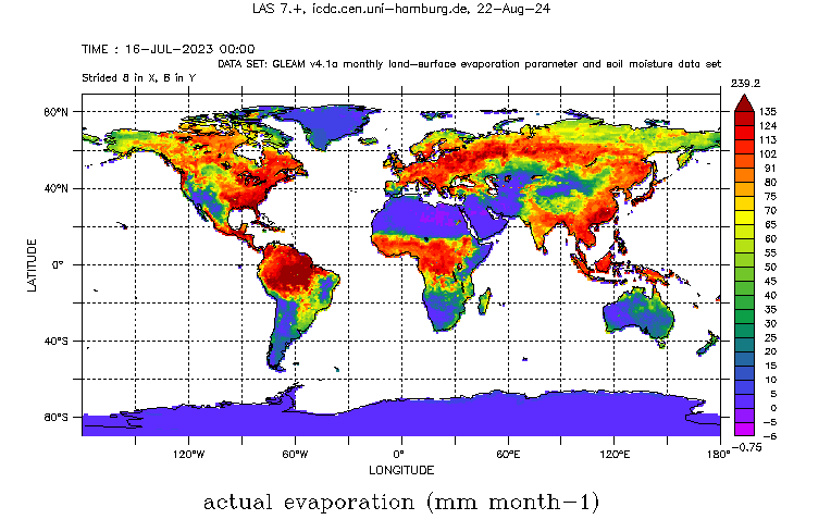 GLEAM Actual evaporation January 2016