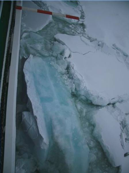 Sea ice thickness measurement.