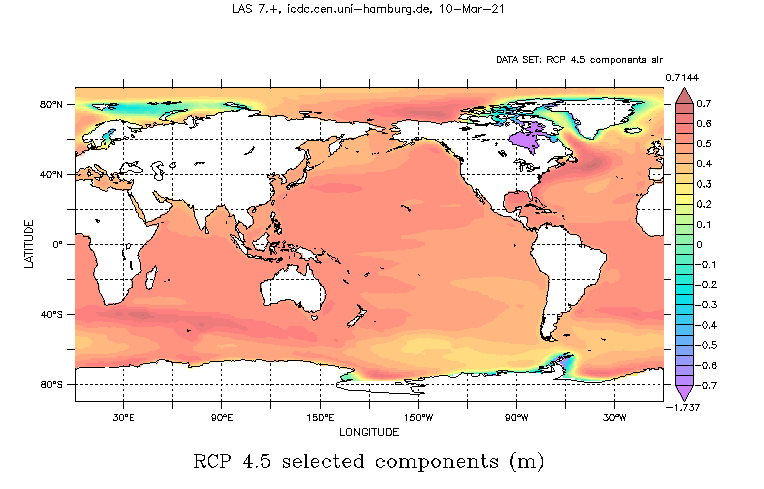 components 20 year mean difference map RCP 4.5 selected components