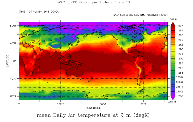 NCEP Reanalysis Global 2 m Temperature