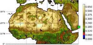 Example of the land surface albedo for North Africa