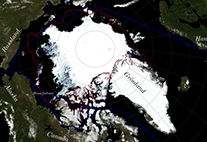 map arctic sea ice cover 2015